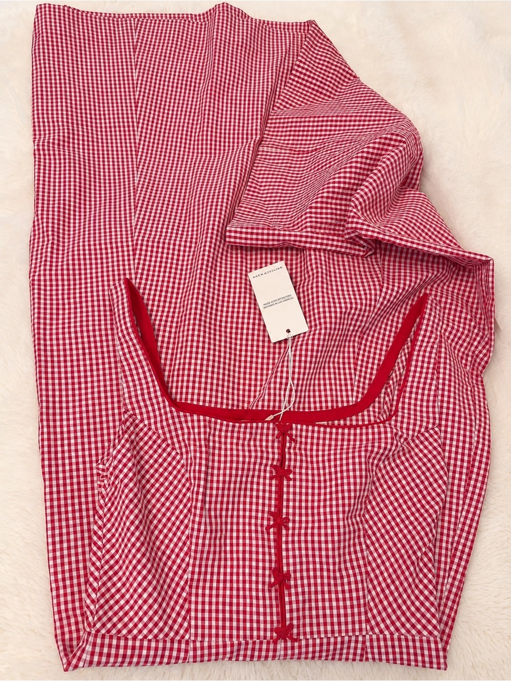 DÔEN Delaney Dress in Rouge La Maddalena Gingham - Picture 5 of 8